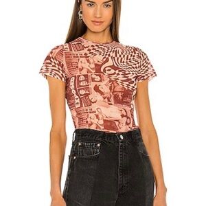 Miaou Mini Tee in Wanted Red